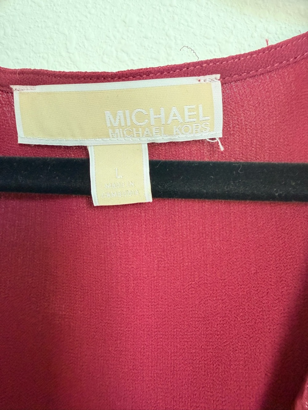 Michael Kors Burgundy and Silver Metallic V-Neck Dress - Picture 3 of 5